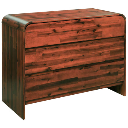 Cassettiera in Legno Massello di Acacia 90x37x75 cm