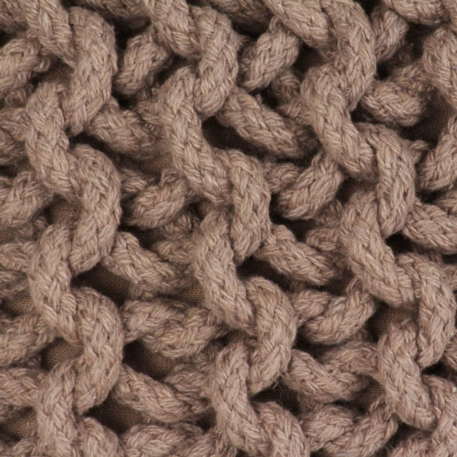 Pouf Lavorato a Maglia in Cotone 50x35 cm Marrone