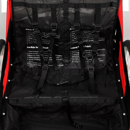 Rimorchio per Bici e Passeggino 2 in 1 Nero e Rosso