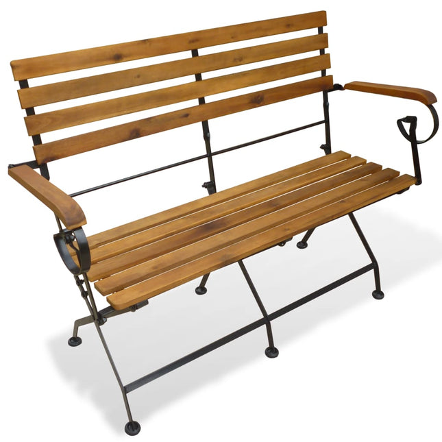 Panchina da Giardino Pieghevole 112 cm Legno Massello di Acacia