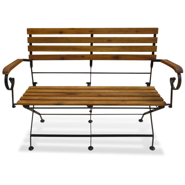 Panchina da Giardino Pieghevole 112 cm Legno Massello di Acacia