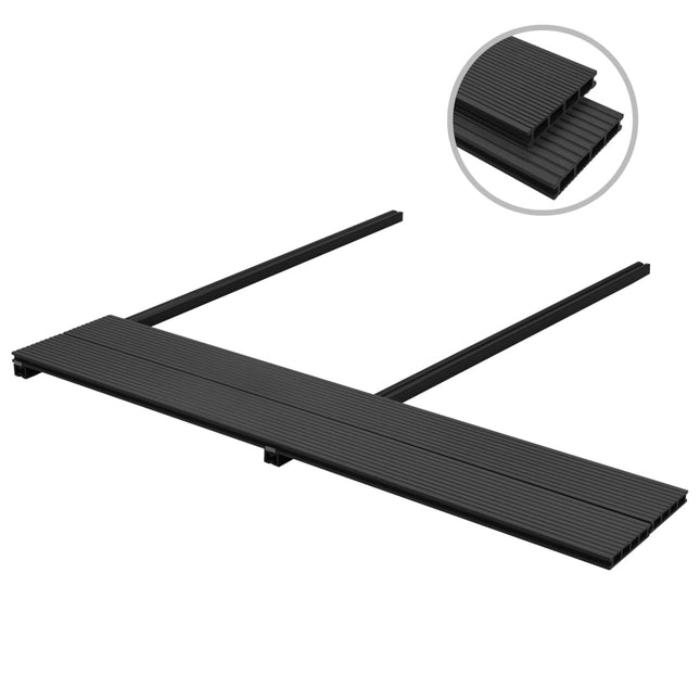 Pavimento per Esterni in WPC con Accessori 40 mÂ² 2,2m Antracite