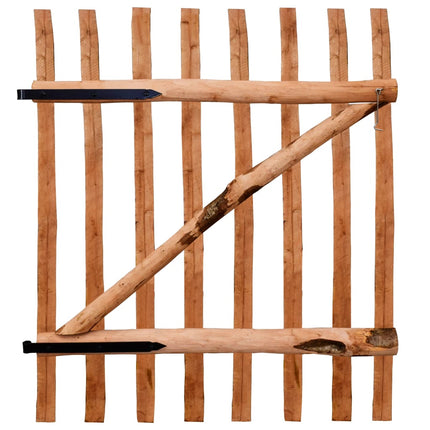 Cancello Singolo Recinzione Legno Nocciolo Impregnato 100x120cm