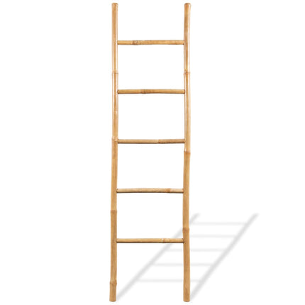 Scala Portasciugamani con 5 Pioli in Bambù 150 cm