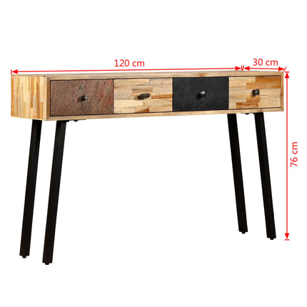 Tavolo Consolle in Legno Massello di Teak 120x30x76 cm