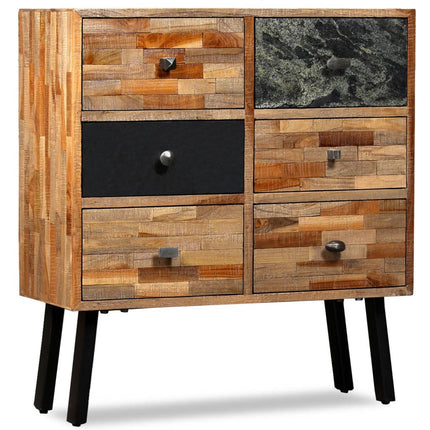 Mobile con 6 Cassetti in Teak Massello di Recupero 70x30x76 cm