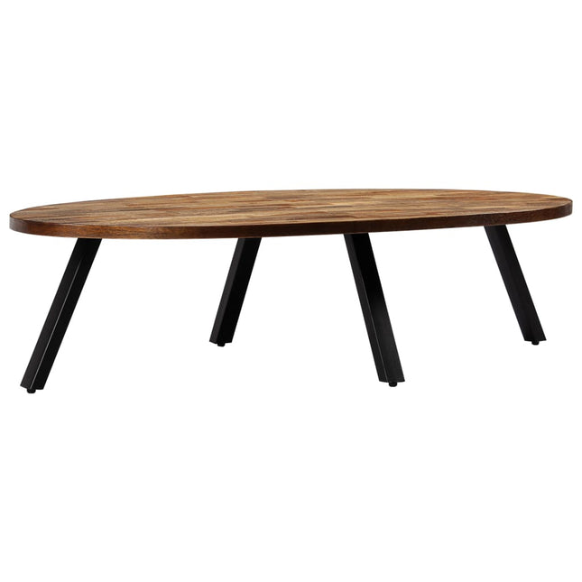 Tavolino in Legno di Teak di Recupero Ovale 120x60x30 cm