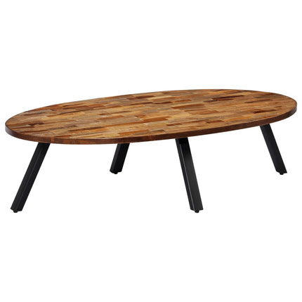 Tavolino in Legno di Teak di Recupero Ovale 120x60x30 cm