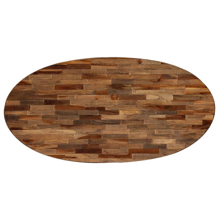 Tavolino in Legno di Teak di Recupero Ovale 120x60x30 cm