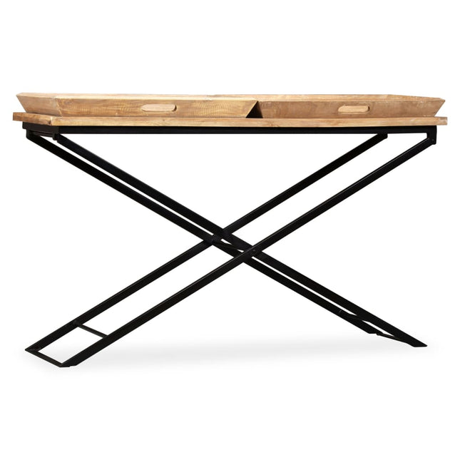 Tavolino Consolle in Legno Massello di Mango 130x40x80 cm