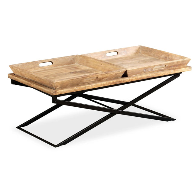 Tavolino da Salotto in Legno Massello di Mango 110x55x42 cm