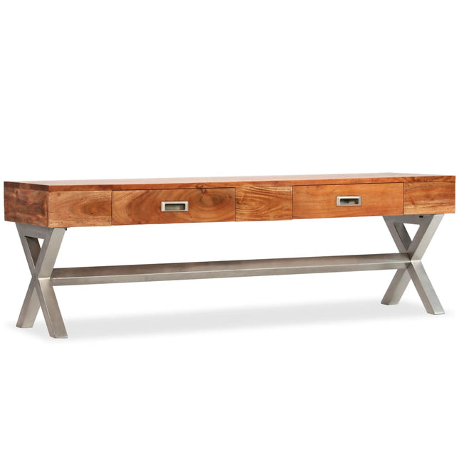 Mobile TV con Cassetti in Massello Acacia 140 cm
