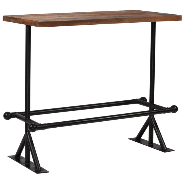Tavolino da Bar Massello di Recupero Marrone Scuro 120x60x107cm