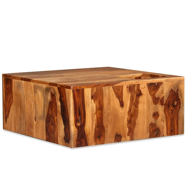 Tavolino da Salotto in Legno Massello di Sheesham 70x70x30 cm