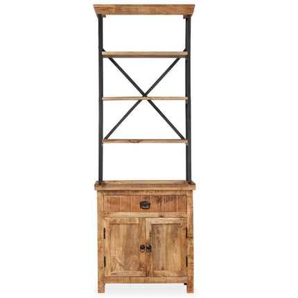 Credenza con Ripiani in Legno Massello di Mango 65x30x180 cm