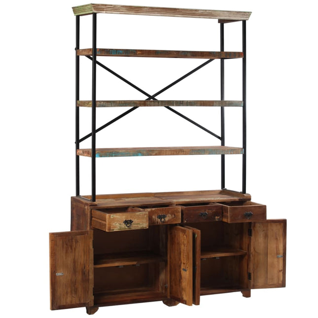 Credenza con Ripiani in Legno Massello di Recupero 120x35x200cm