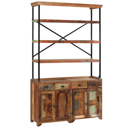 Credenza con Ripiani in Legno Massello di Recupero 120x35x200cm