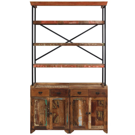 Credenza con Ripiani in Legno Massello di Recupero 120x35x200cm