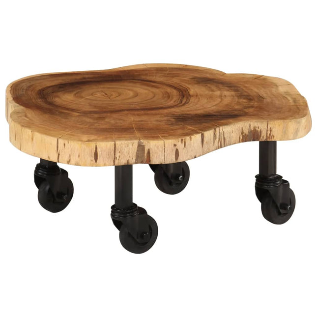 Tavolino da Salotto in Legno Massello di Acacia 60x55x25 cm