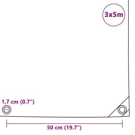 Telone 650 g/mÂ² 3x5 m Grigio