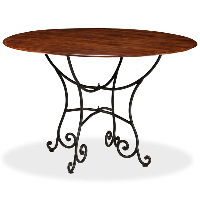 Tavolo da Pranzo in Legno di Acacia Finitura Ambra 120x76 cm