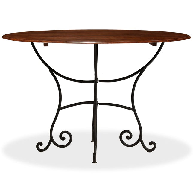 Tavolo da Pranzo in Legno di Acacia Finitura Ambra 120x76 cm