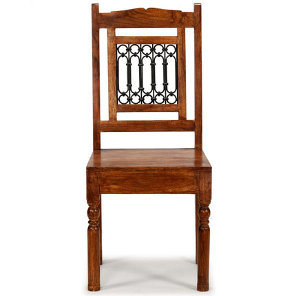 Sedie da Pranzo Classiche 2 pz in Legno Massello Finitura Ambra