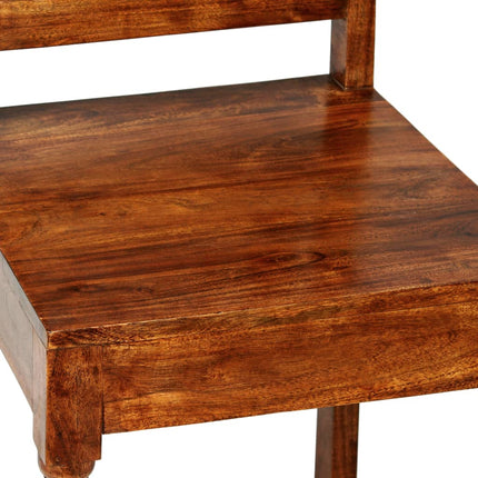 Sedie da Pranzo Classiche 2 pz in Legno Massello Finitura Ambra