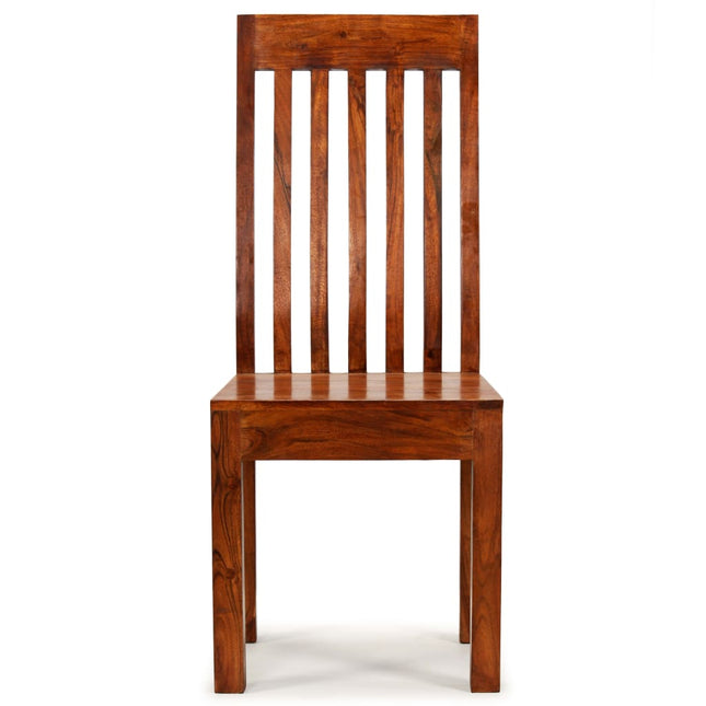 Sedie da Pranzo 2 pz in Legno Massello con Finitura Ambra