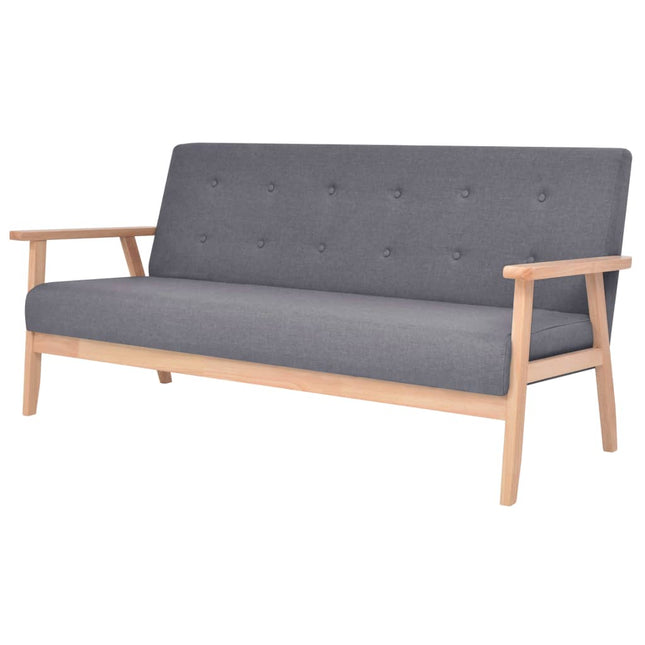 Set di Divani 3 pz in Tessuto Grigio Scuro