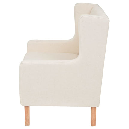 Set Divani 3 pz in Tessuto Bianco Crema