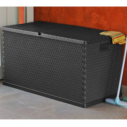 Baule da Giardino Antracite 120x56x63 cm in Rattan PP