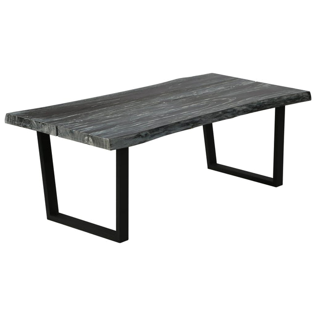 Tavolino da Salotto Legno Massello di Mindi 102x56x41 cm Grigio