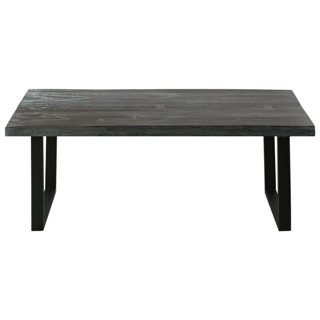 Tavolino da Salotto Legno Massello di Mindi 102x56x41 cm Grigio