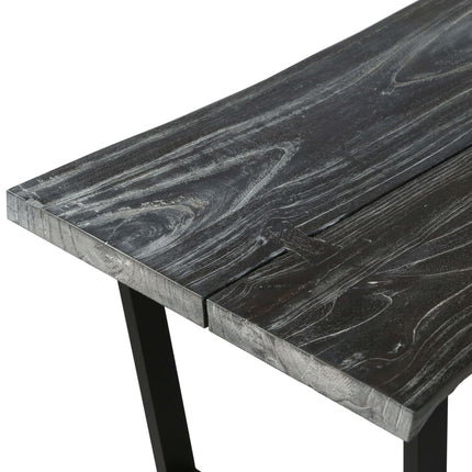 Tavolino da Salotto Legno Massello di Mindi 102x56x41 cm Grigio