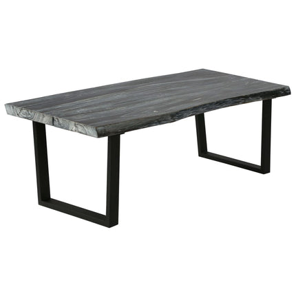 Tavolino da Salotto Legno Massello di Mindi 102x56x41 cm Grigio