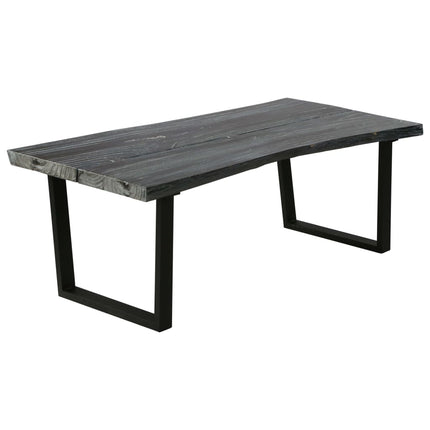 Tavolino da Salotto Legno Massello di Mindi 102x56x41 cm Grigio