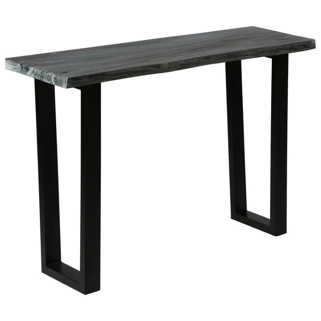Tavolo Consolle in Legno Massello di Mindi 110x35x75 cm Grigio