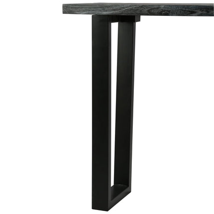 Tavolo Consolle in Legno Massello di Mindi 110x35x75 cm Grigio
