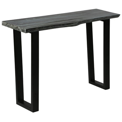 Tavolo Consolle in Legno Massello di Mindi 110x35x75 cm Grigio