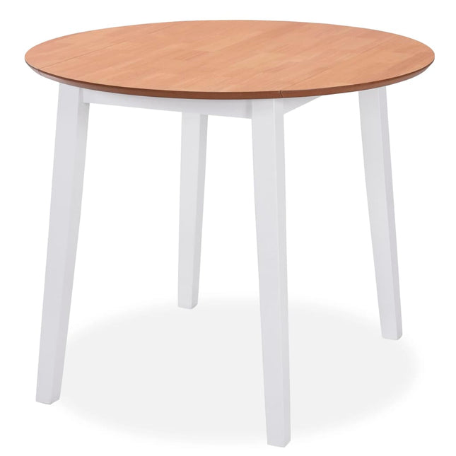 Set da Pranzo 5 pz in MDF e Legno di Hevea Bianco