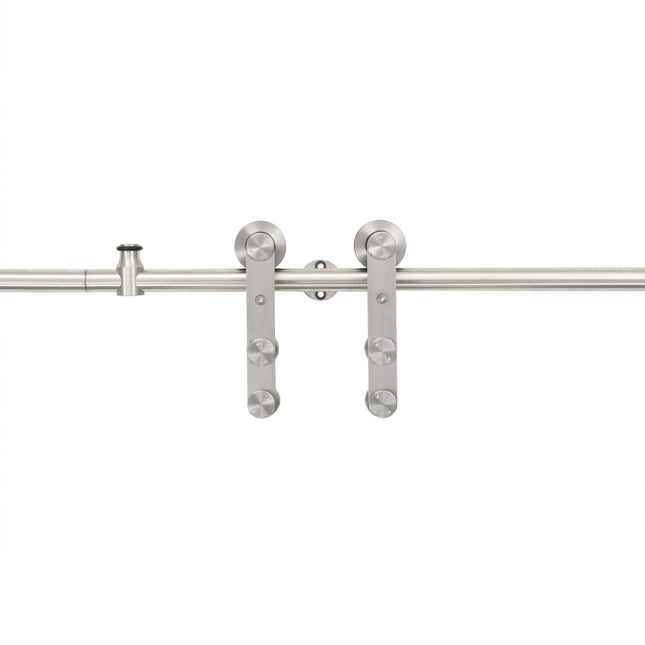 Kit Binari Porta Scorrevole 183cm Acciaio Inossidabile Argento