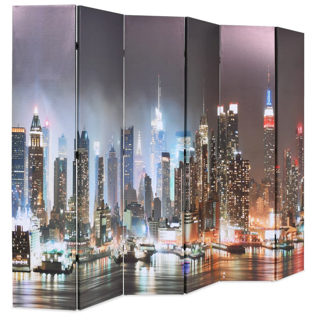 Paravento Pieghevole 228x170 cm Stampa New York di Notte