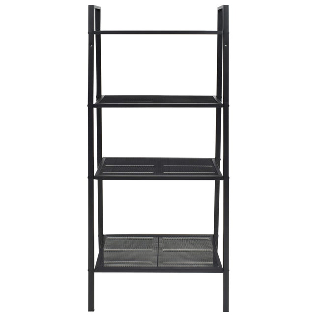 Libreria a Scala con 4 Ripiani in Metallo Nero