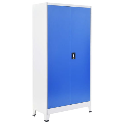 Armadio per Ufficio in Metallo 90x40x180 cm Grigio e Blu