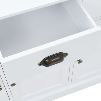 Credenza con 3 Ante in MDF e Legno di Pino 105x35x77,5 cm
