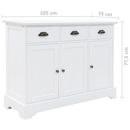 Credenza con 3 Ante in MDF e Legno di Pino 105x35x77,5 cm