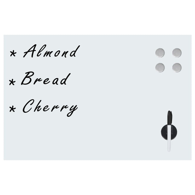 Lavagna Magnetica a Parete in Vetro 60x40 cm Bianca