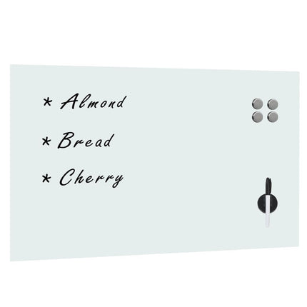 Lavagna Magnetica a Parete in Vetro 100x60 cm Bianca