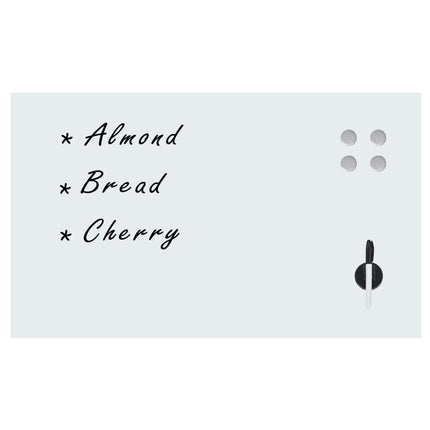 Lavagna Magnetica a Parete in Vetro 100x60 cm Bianca